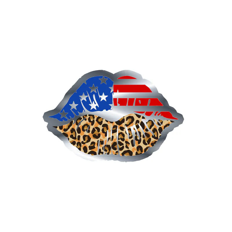 Fourth Of July Silver Chrome Vinyl Sticker - Custom Size