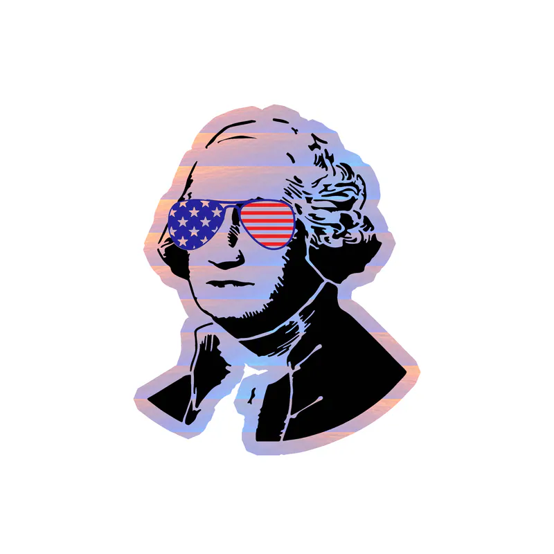 Fourth Of July Holographic Vinyl Sticker - Custom Size