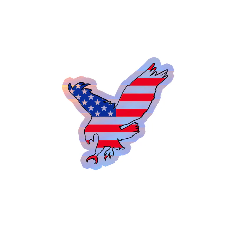 Fourth Of July Holographic Vinyl Sticker - Custom Size