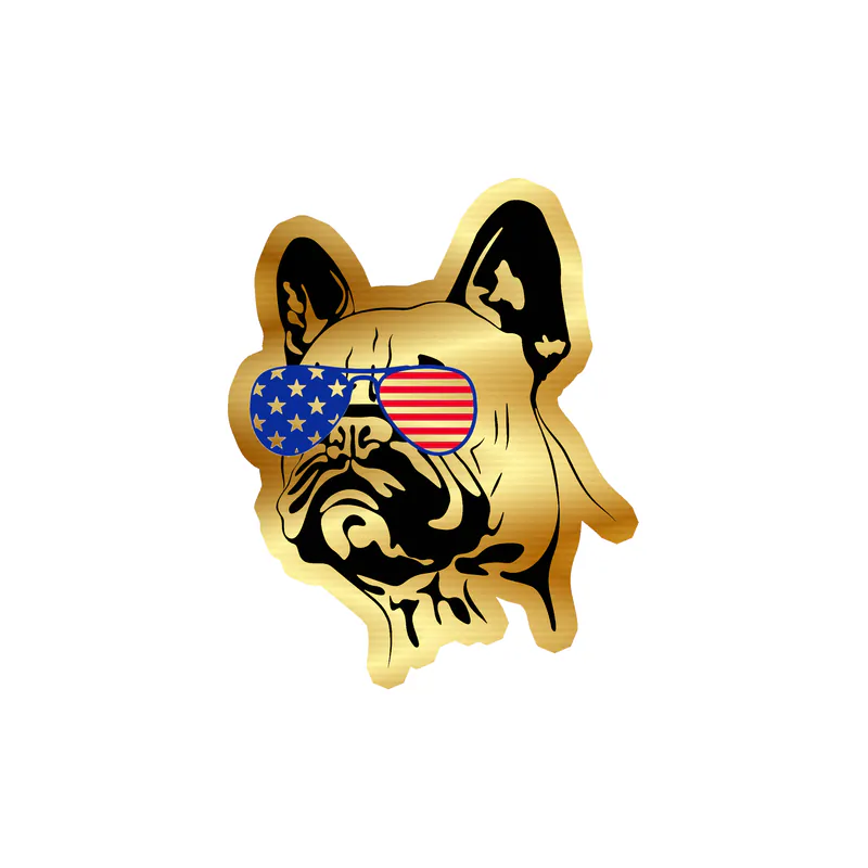 Fourth Of July Gold Chrome Vinyl Sticker - Custom Size