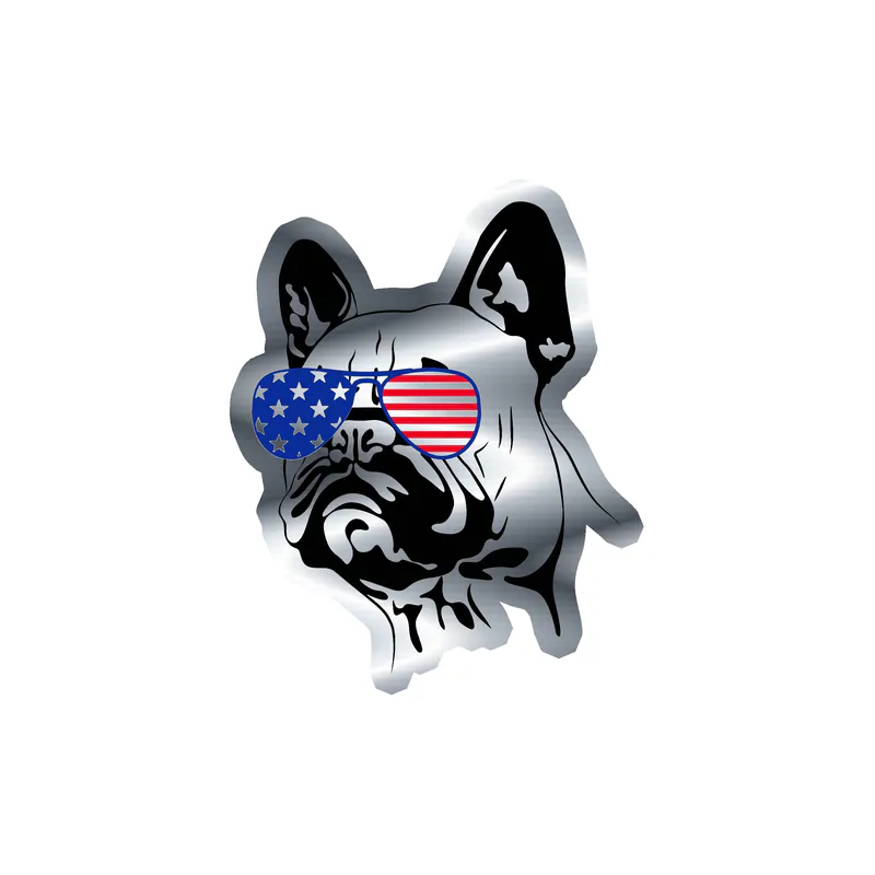 Fourth Of July Silver Chrome Vinyl Sticker - Custom Size