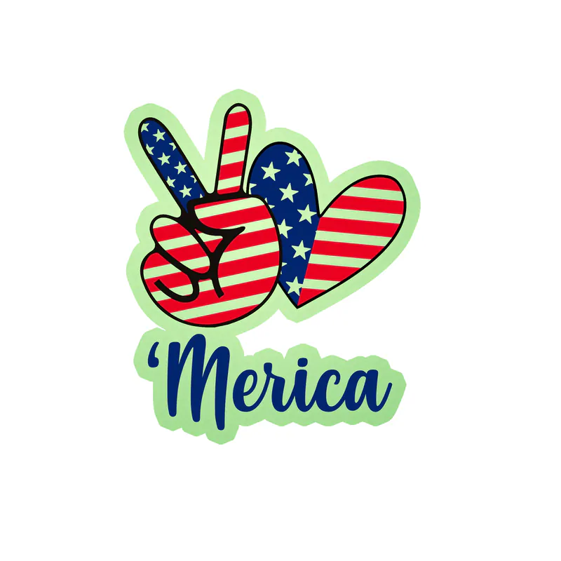 Fourth Of July Glow in the Dark Vinyl Sticker - Custom Size