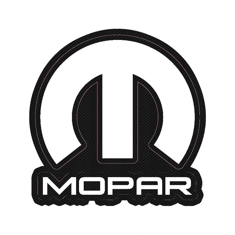 Mopar - Black M With Name - Carbon Fiber Vinyl Decal - Custom Size