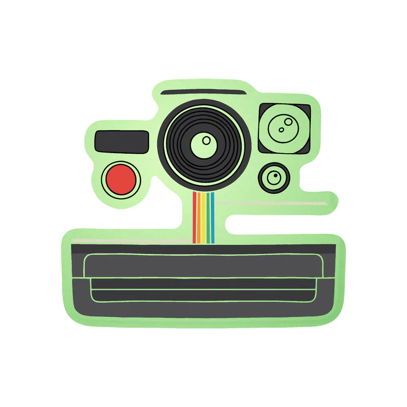 Polaroid Camera Glow in the Dark Vinyl Decal - Custom Size