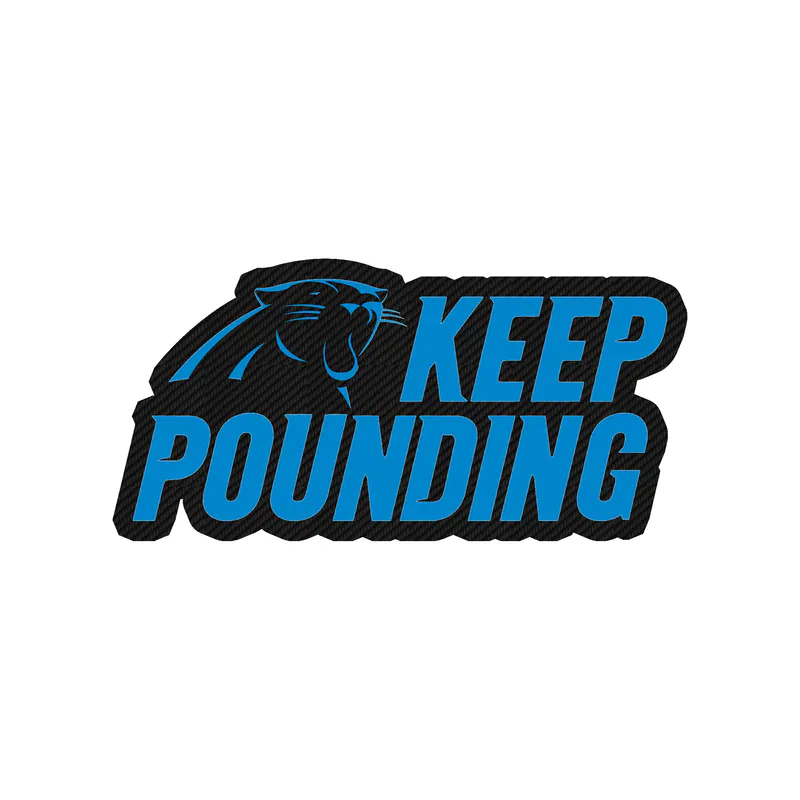 Carolina Panthers Carbon Fiber Vinyl Decal - Keep Pounding - Custom Size