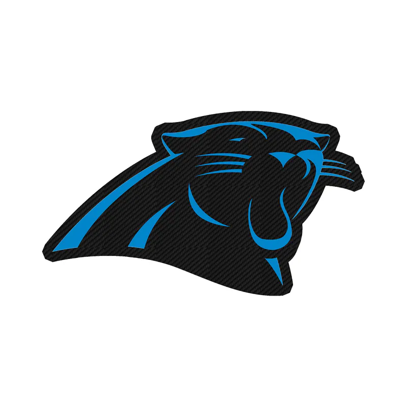 Carolina Panthers Carbon Fiber Vinyl Decal - Panther's Head - Custom Size