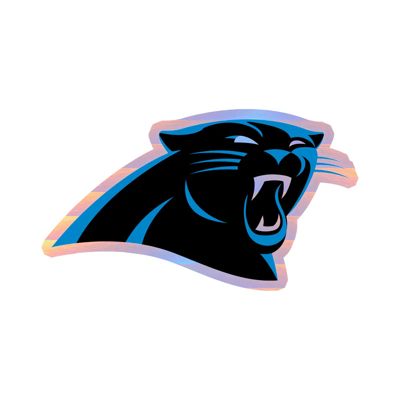 Carolina Panthers Holographic Vinyl Decal - Panther's Head - Custom Size