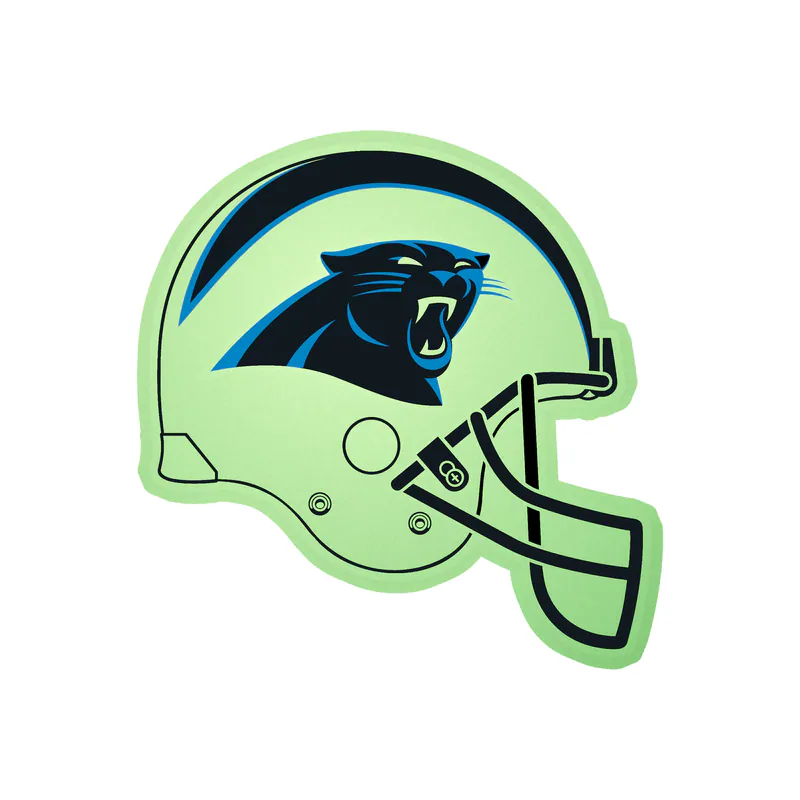 Carolina Panthers Glow in the Dark Vinyl Decal - Helmet - Custom Size