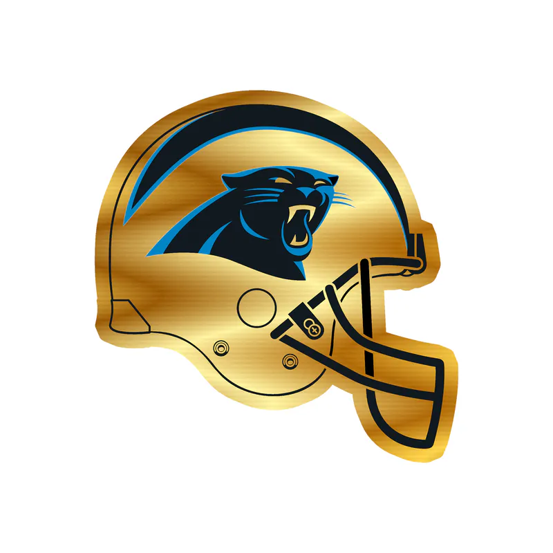 Carolina Panthers Gold Chrome Vinyl Decal - Helmet - Custom Size