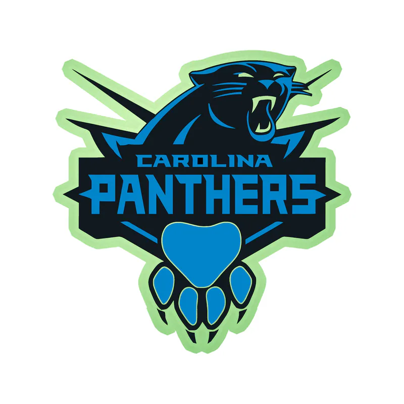 Carolina Panthers Glow in the Dark Vinyl Decal - Paw - Custom Size