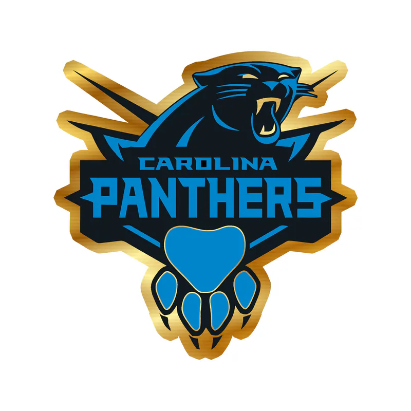 Carolina Panthers Gold Chrome Vinyl Decal - Paw - Custom Size