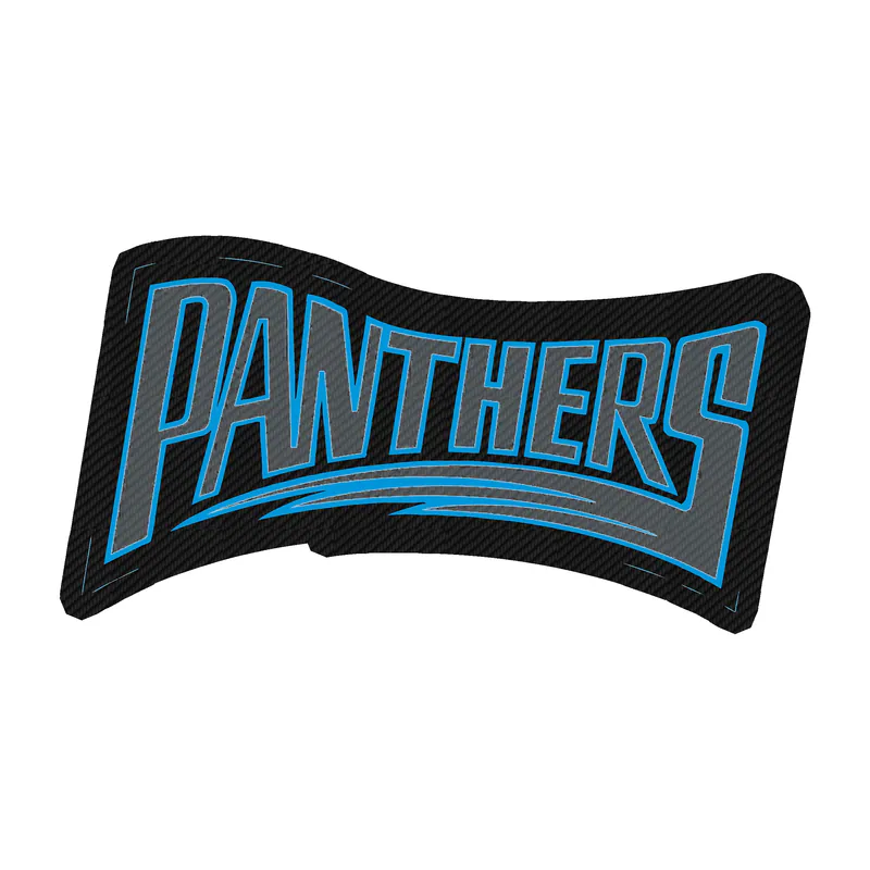Carolina Panthers Carbon Fiber Vinyl Decal - Wording - Custom Size