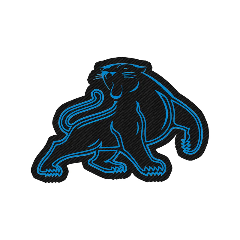 Carolina Panthers Carbon Fiber Vinyl Decal - Panther - Custom Size