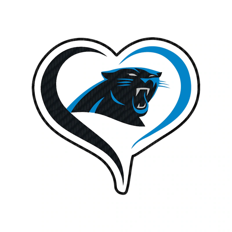 Carolina Panthers Carbon Fiber Vinyl Decal - Hear - Custom Size