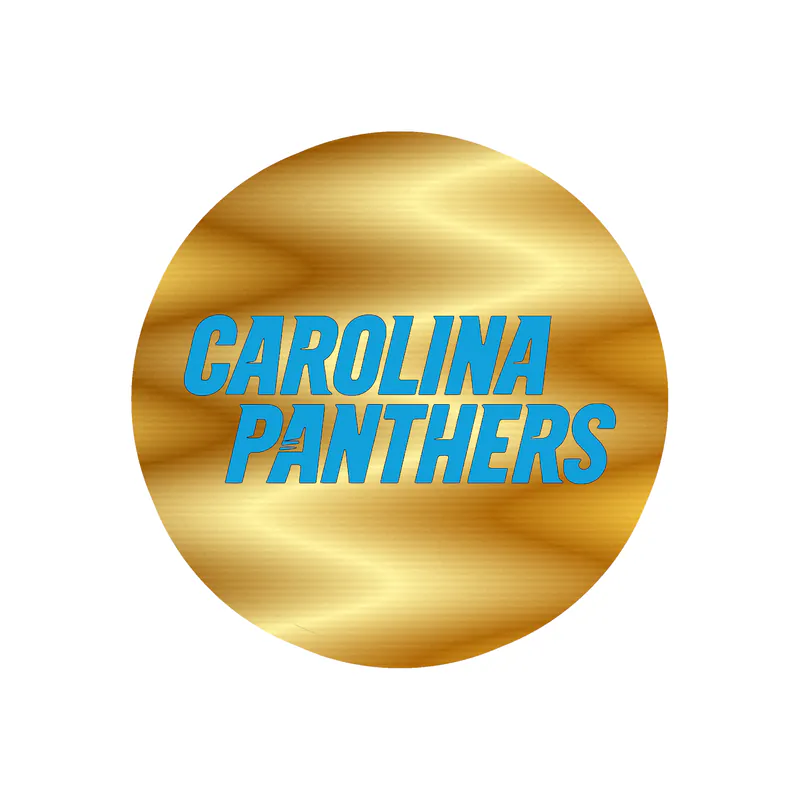 Carolina Panthers Gold Chrome Vinyl Decal - Circle - Custom Size