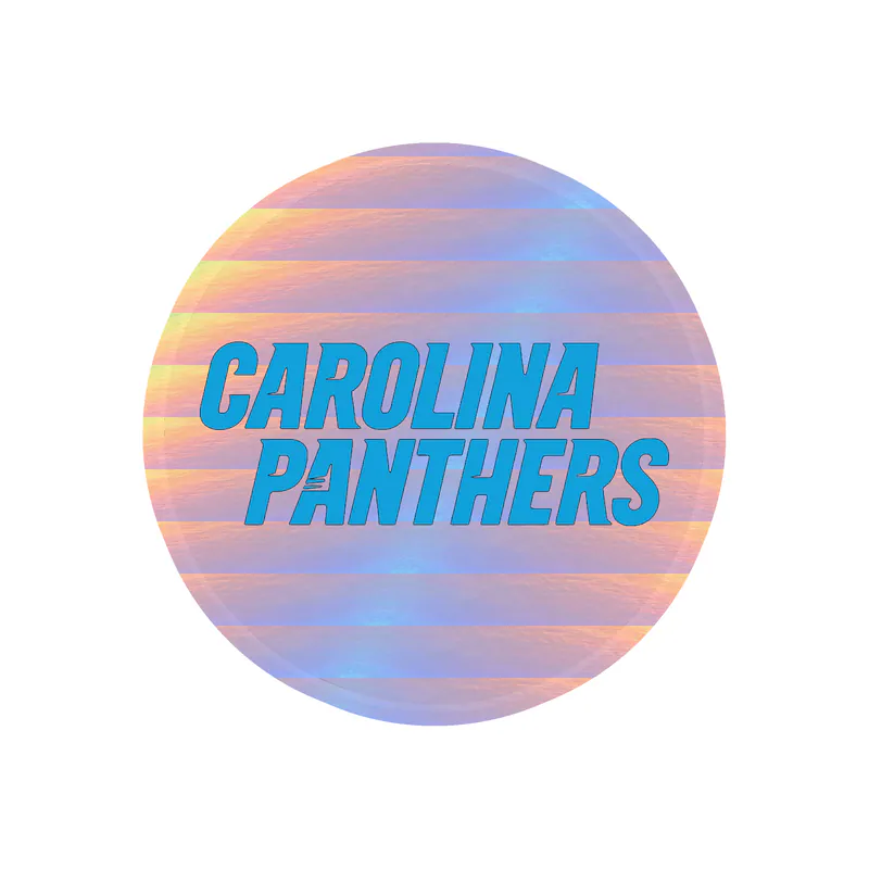 Carolina Panthers Holographic Vinyl Decal - Circle - Custom Size