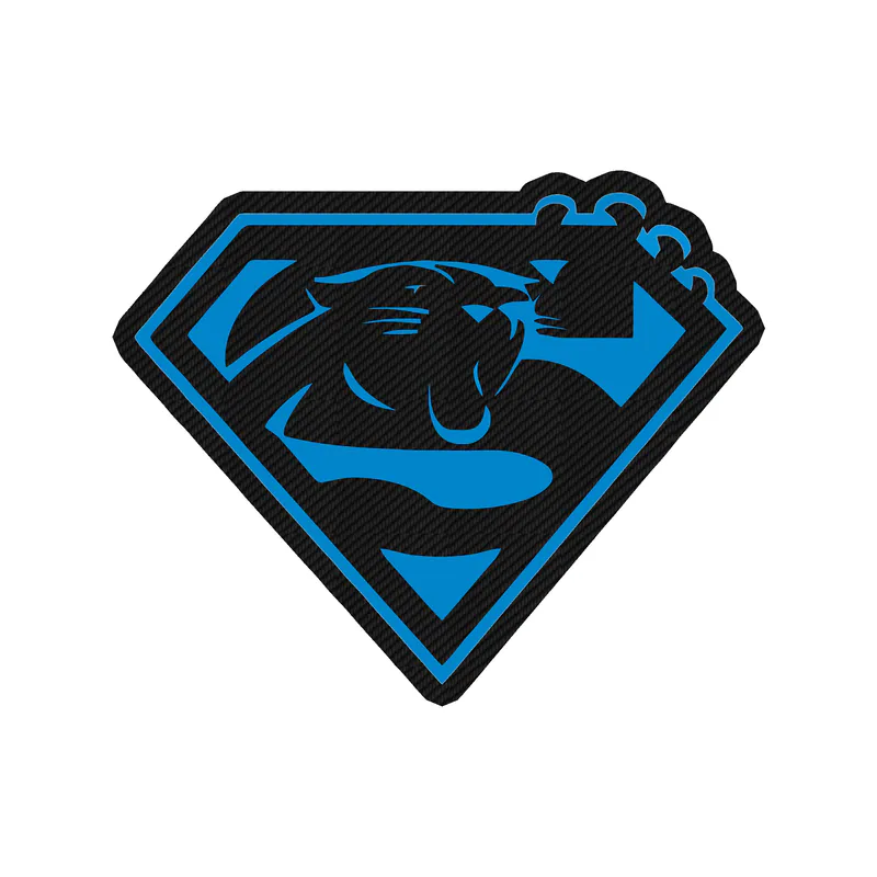 Carolina Panthers Carbon Fiber Vinyl Decal - Superman - Custom Size