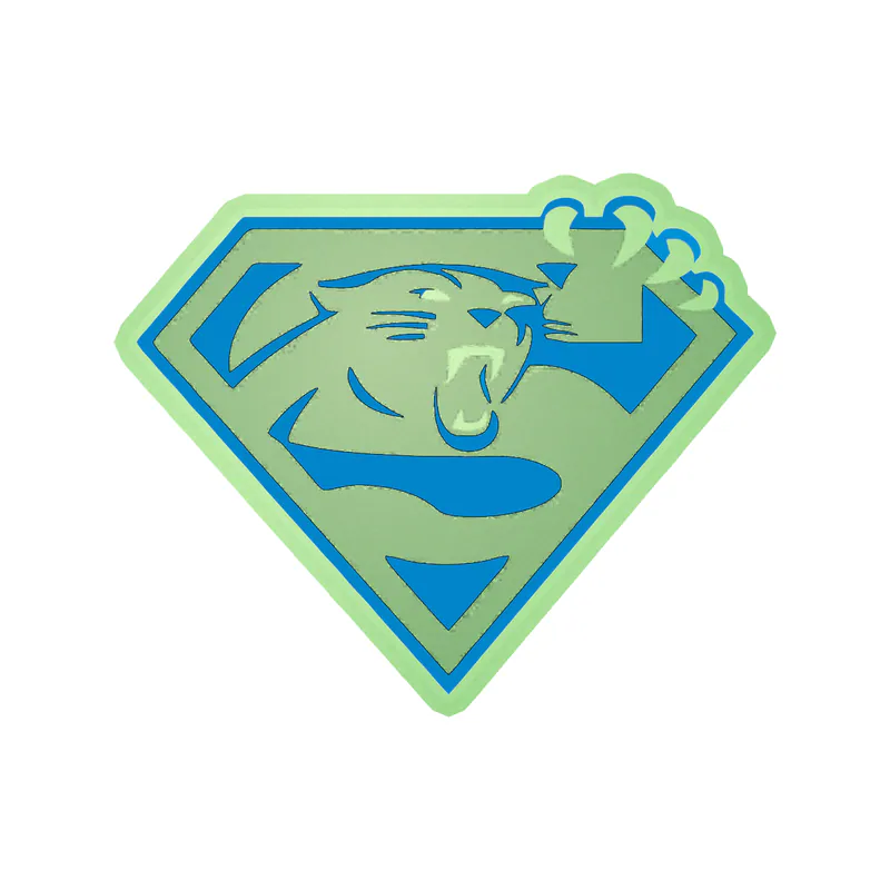 Carolina Panthers Glow in the Dark Vinyl Decal - Superman - Custom Size