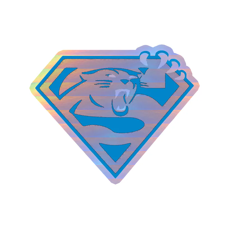 Carolina Panthers Holographic Vinyl Decal - Superman - Custom Size