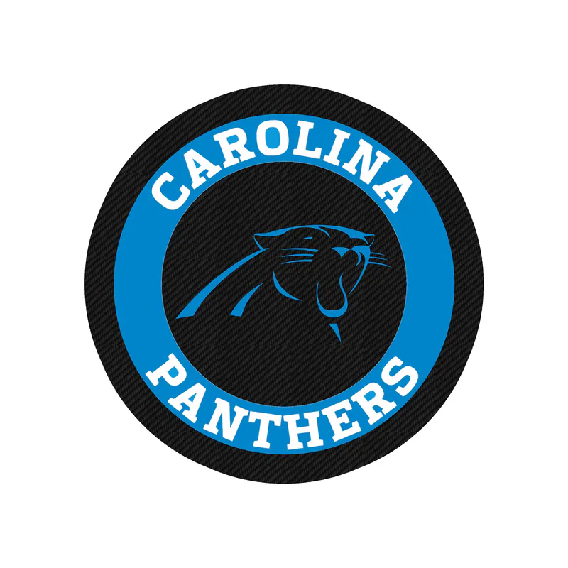 Carolina Panthers Carbon Fiber Vinyl Decal - Circle with Panther - Custom Size