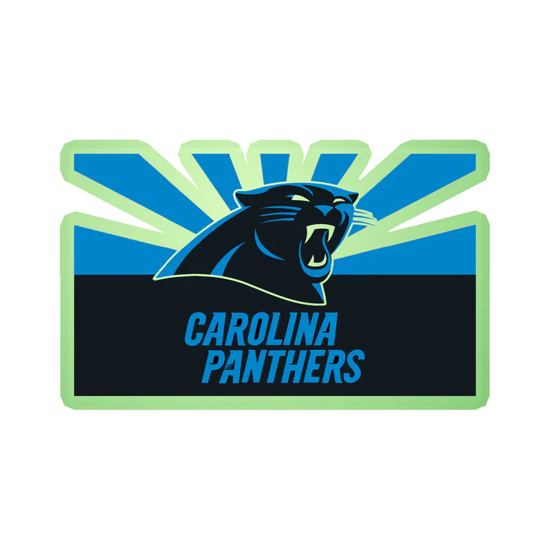 Carolina Panthers Glow in the Dark Vinyl Decal - Rectangle - Custom Size