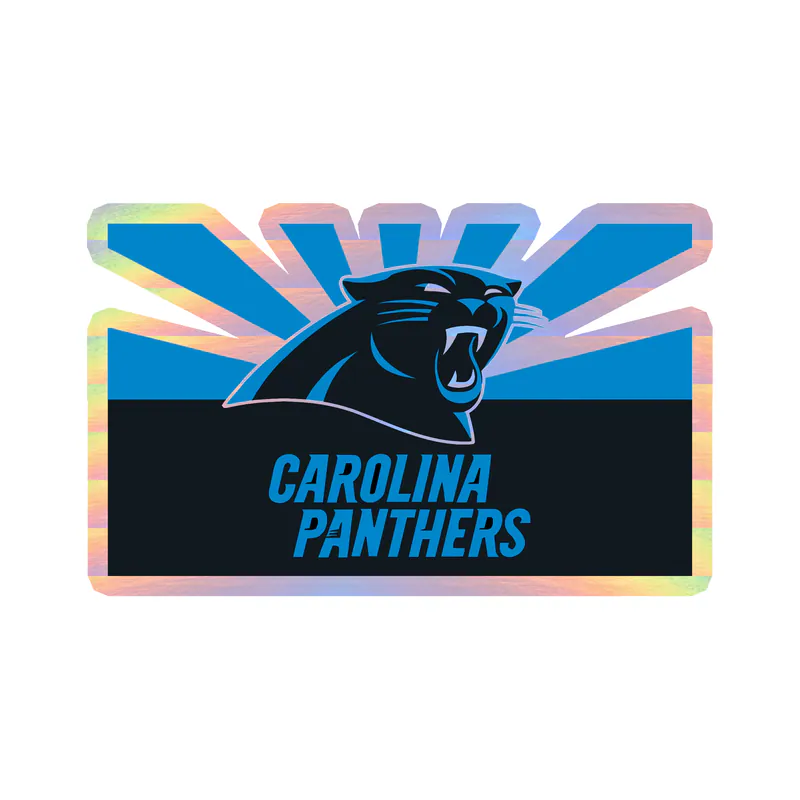 Carolina Panthers Holographic Vinyl Decal - Rectangle - Custom Size