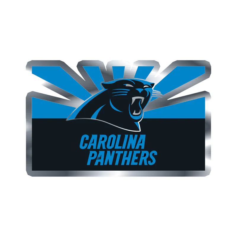 Carolina Panthers Silver Chrome Vinyl Decal - Rectangle - Custom Size
