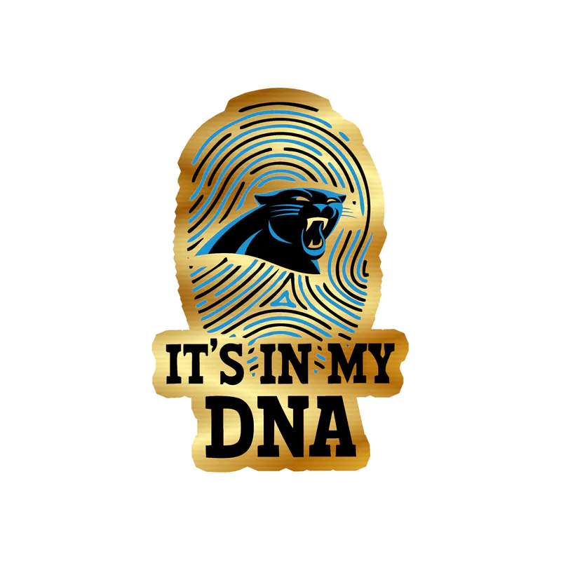Carolina Panthers Gold Chrome Vinyl Decal - DNA - Custom Size