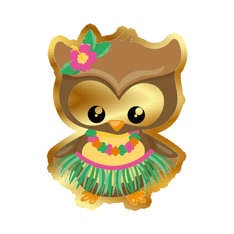 Summer Owl - Gold Chrome Vinyl Decal