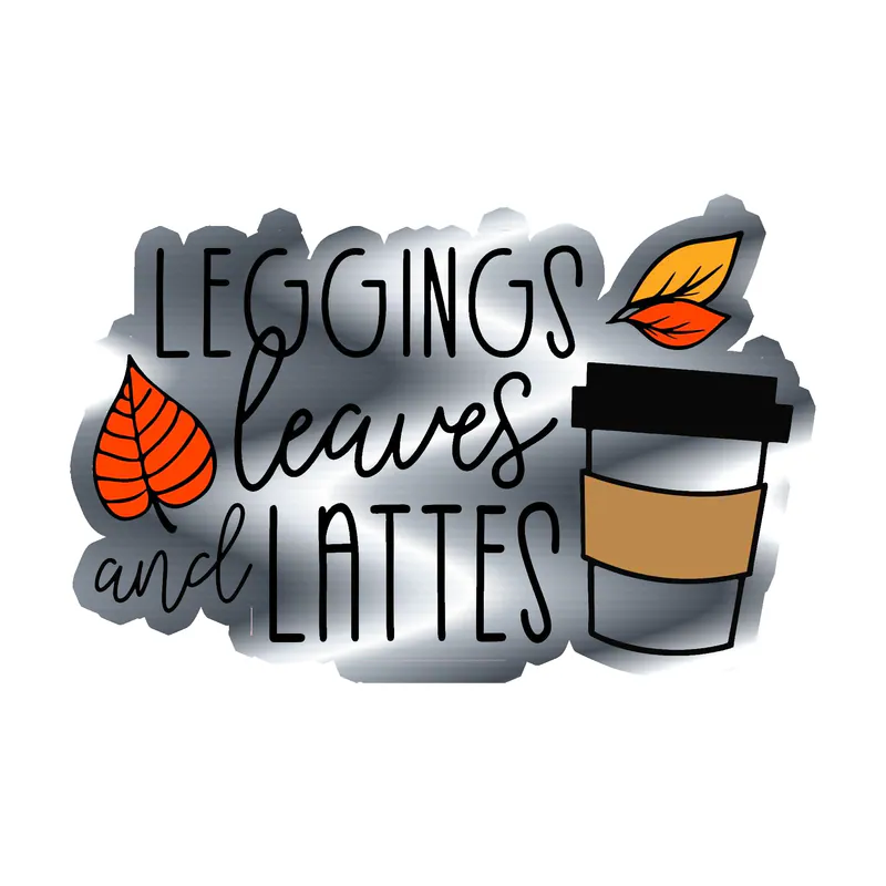 Leggings Leaves and Latte - Silver Chrome Vinyl Decal