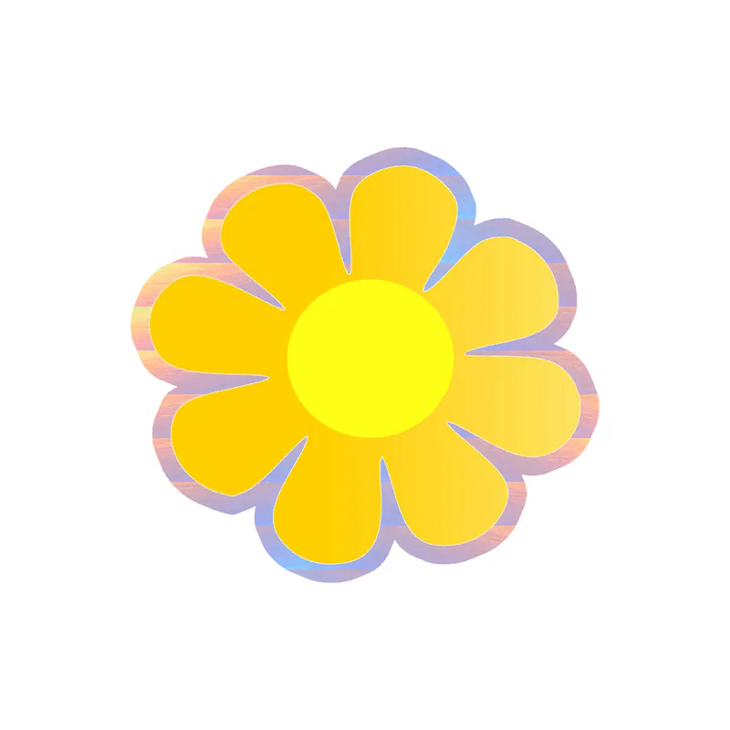 Flower Holographic Vinyl Decal - Custom Size