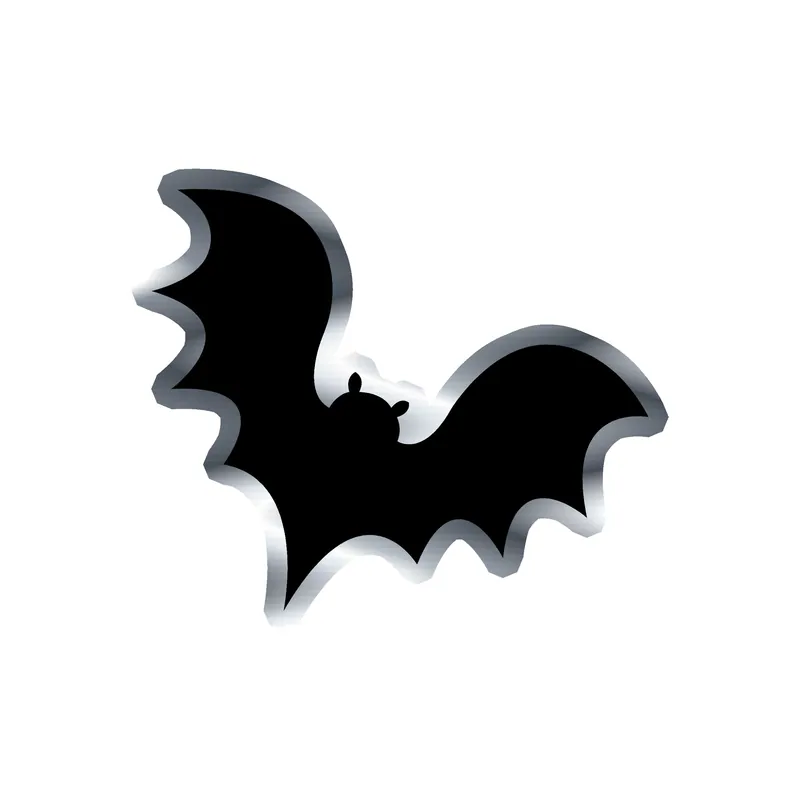 Bat Silver Chrome Vinyl Decal