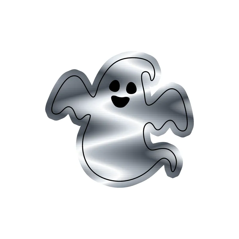Ghost - Silver Chrome Vinyl Decal - Custom Size