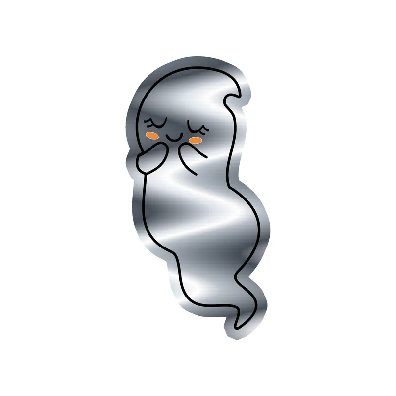Ghost - Silver Chrome Vinyl Decal - Custom Size