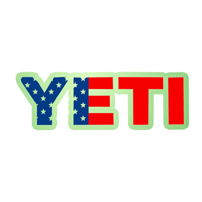 Yeti - American Flag - - Glow in the Dark Vinyl Decal