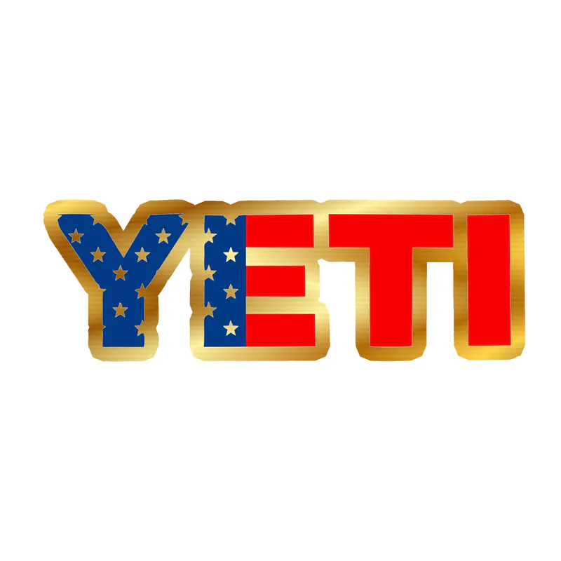 Yeti - American Flag - - Gold Chrome Vinyl Decal