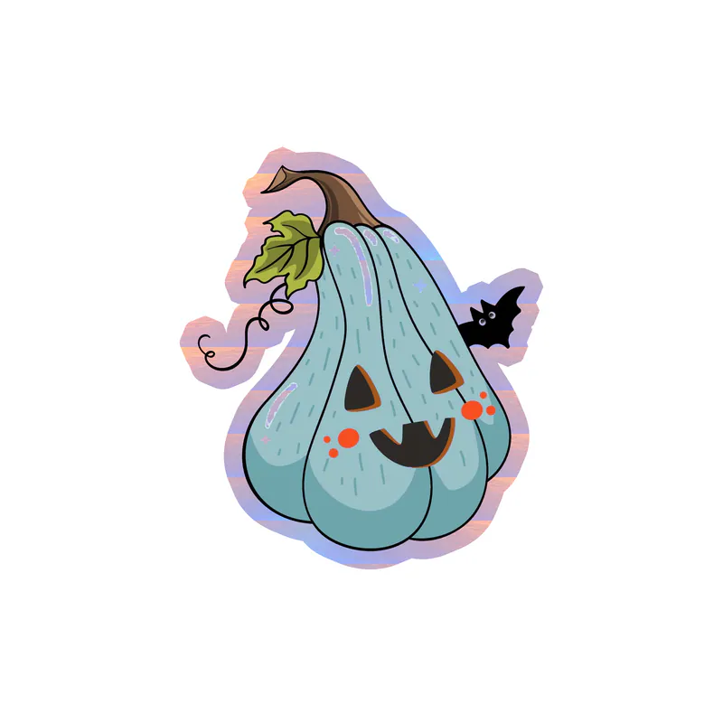 Pumpkin Holographic Vinyl Decal - Custom Size