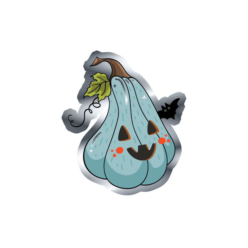 Pumpkin Silver Chrome Vinyl Decal - Custom Size