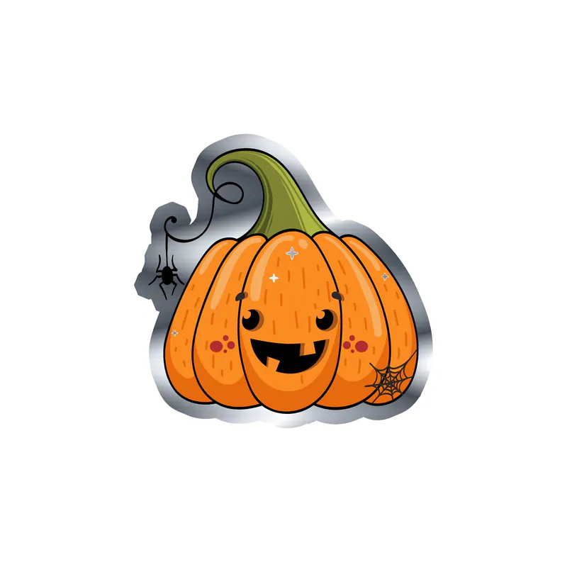 Pumpkin Silver Chrome Vinyl Decal - Custom Size