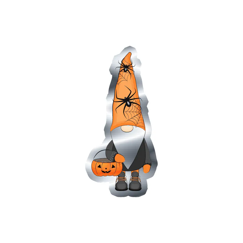 Gnomes Silver Chrome Vinyl Decal - Custom Size
