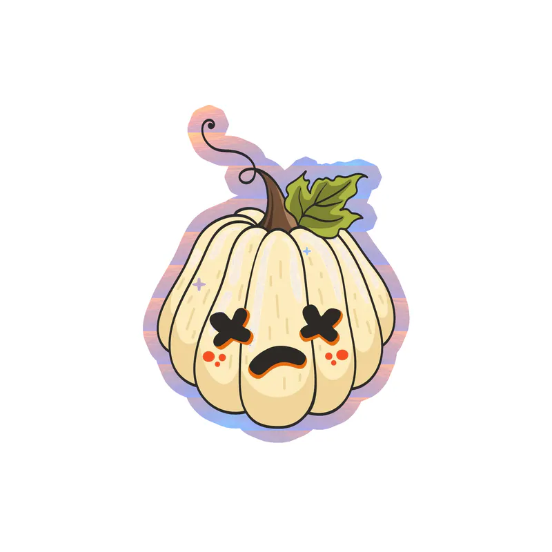 Pumpkin Holographic Vinyl Decal - Custom Size