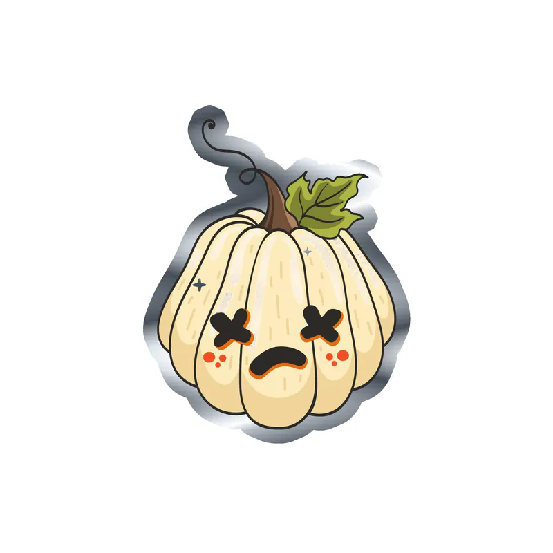 Pumpkin Silver Chrome Vinyl Decal - Custom Size