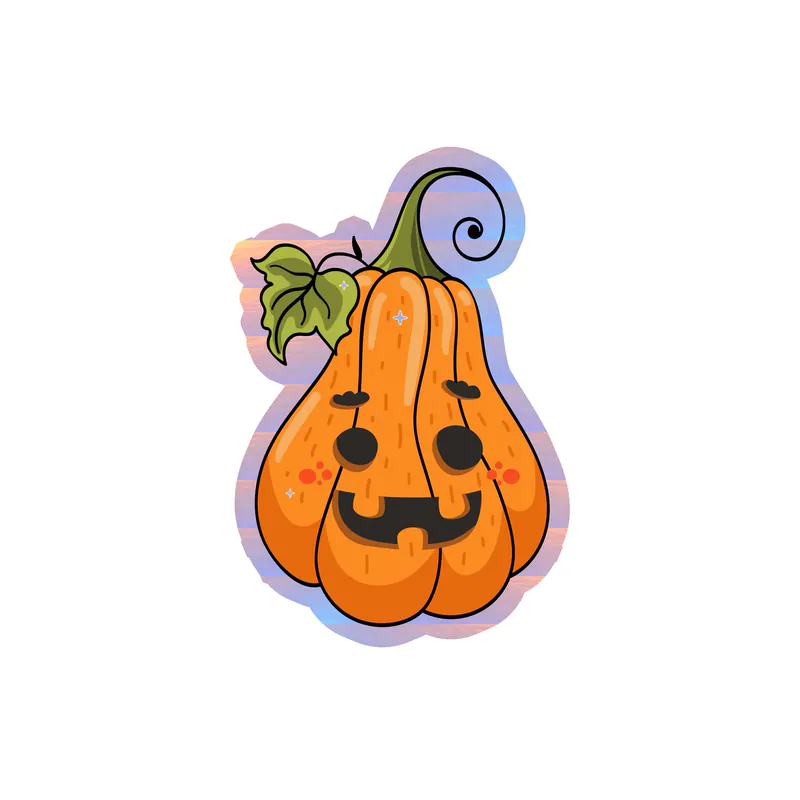 Pumpkin Holographic Vinyl Decal - Custom Size