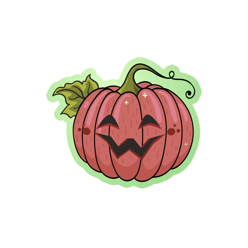 Pumpkin Glow in the Dark Vinyl Decal - Custom Size