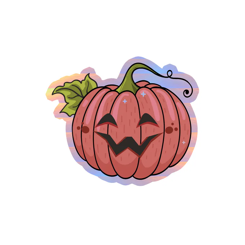 Pumpkin Holographic Vinyl Decal - Custom Size