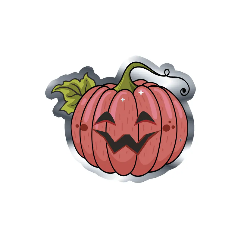 Pumpkin Silver Chrome Vinyl Decal - Custom Size