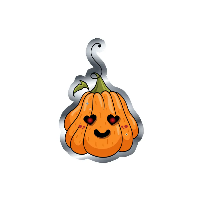 Pumpkin Silver Chrome Vinyl Decal - Custom Size