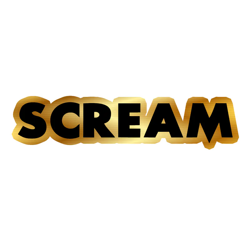 Scream - Gold Chrome Vinyl Decal - Custom Size