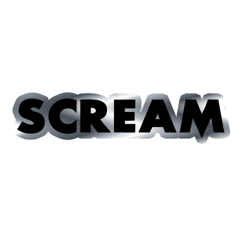 Scream - Silver Chrome Vinyl Decal - Custom Size