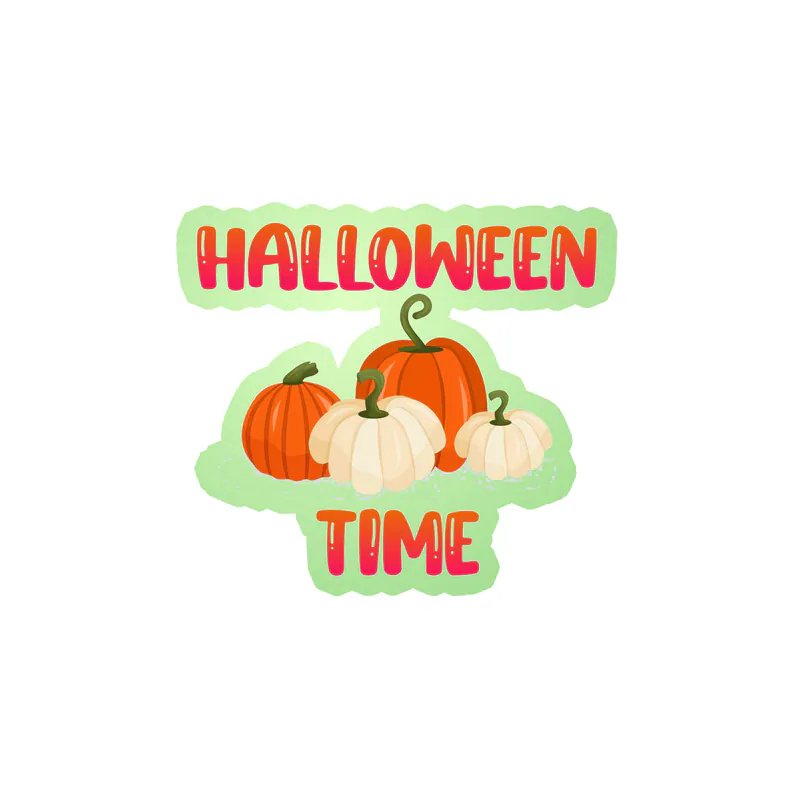 Halloween Time Glow in the Dark Vinyl Decal - Custom Size